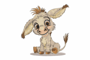 Cute Donkey Embroidery Design