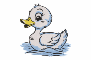 Cute Duck Embroidery Design