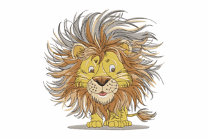 Cute Lion Embroidery Design