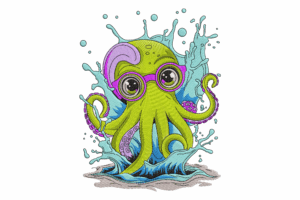 Cute Octopus Embroidery Design