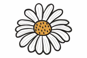 Daisy Flower Machine Embroidery Design