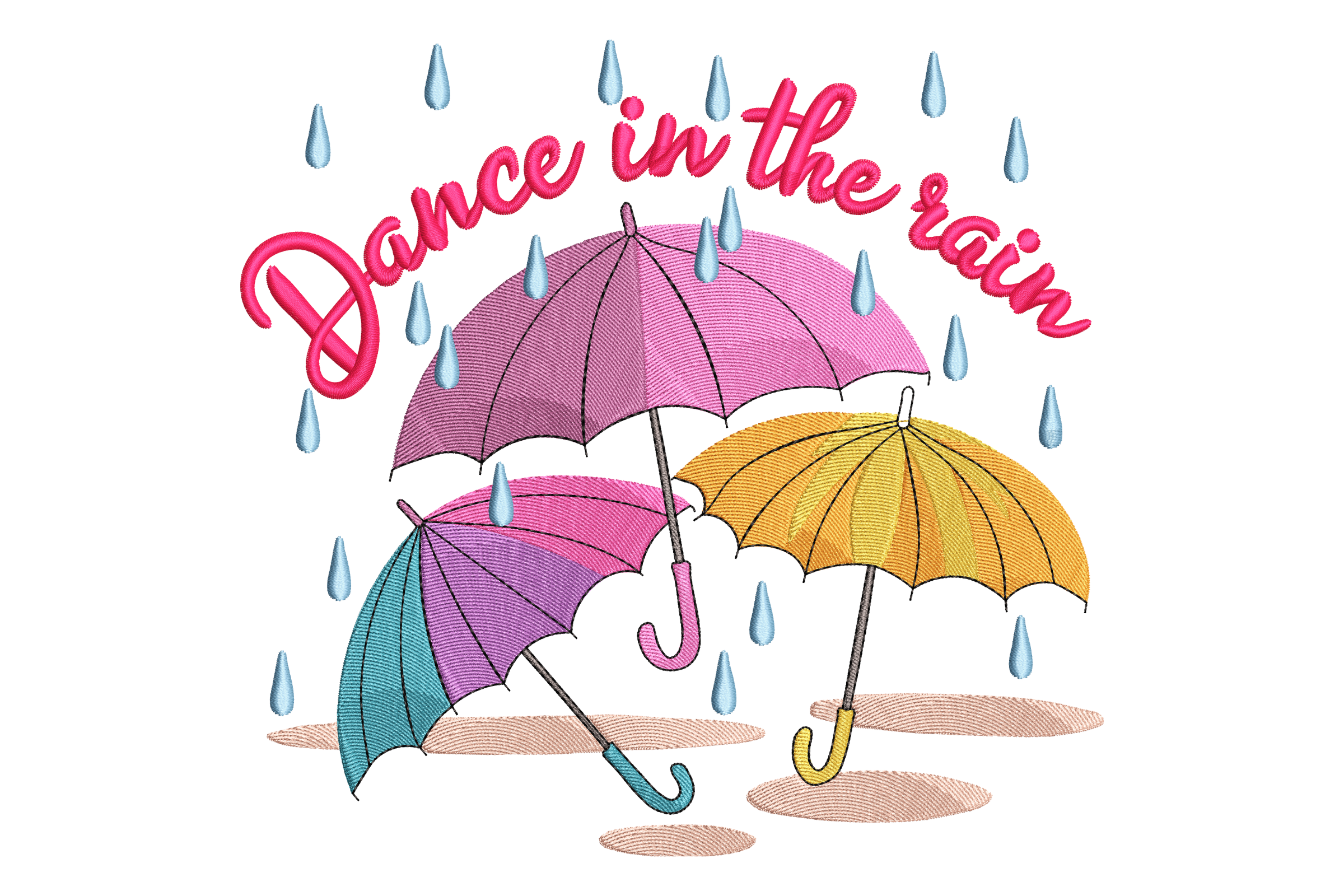 Dance in the Rain Embroidery Design