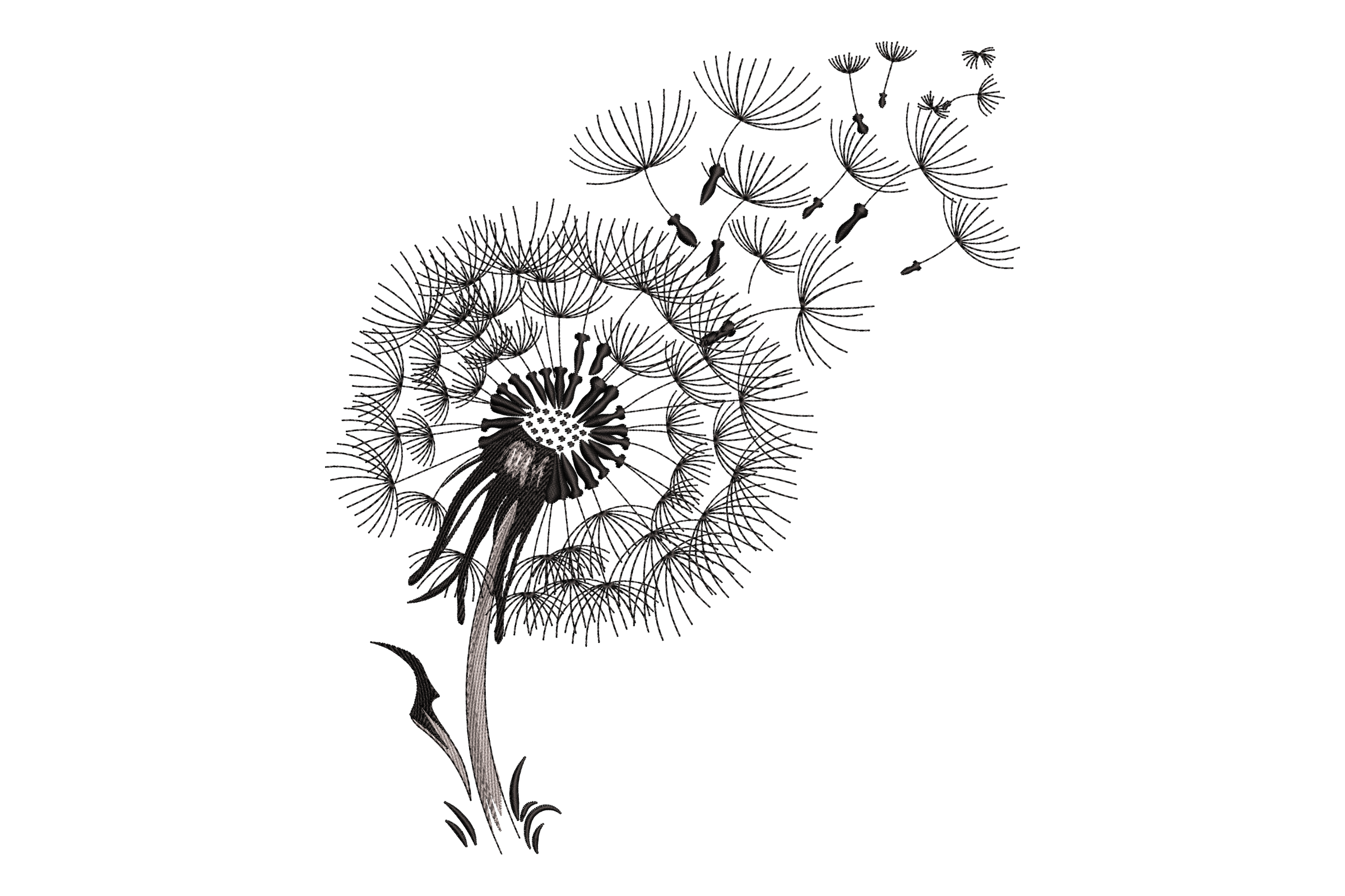 Dandelion Embroidery Design 1 Dandelion Embroidery Design