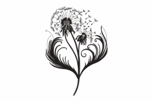 Dandelion Swirl Embroidery Design
