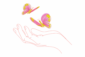 Delicate Butterfly Release Embroidery Design