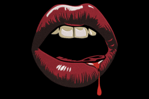 Dripping Lips Embroidery Design