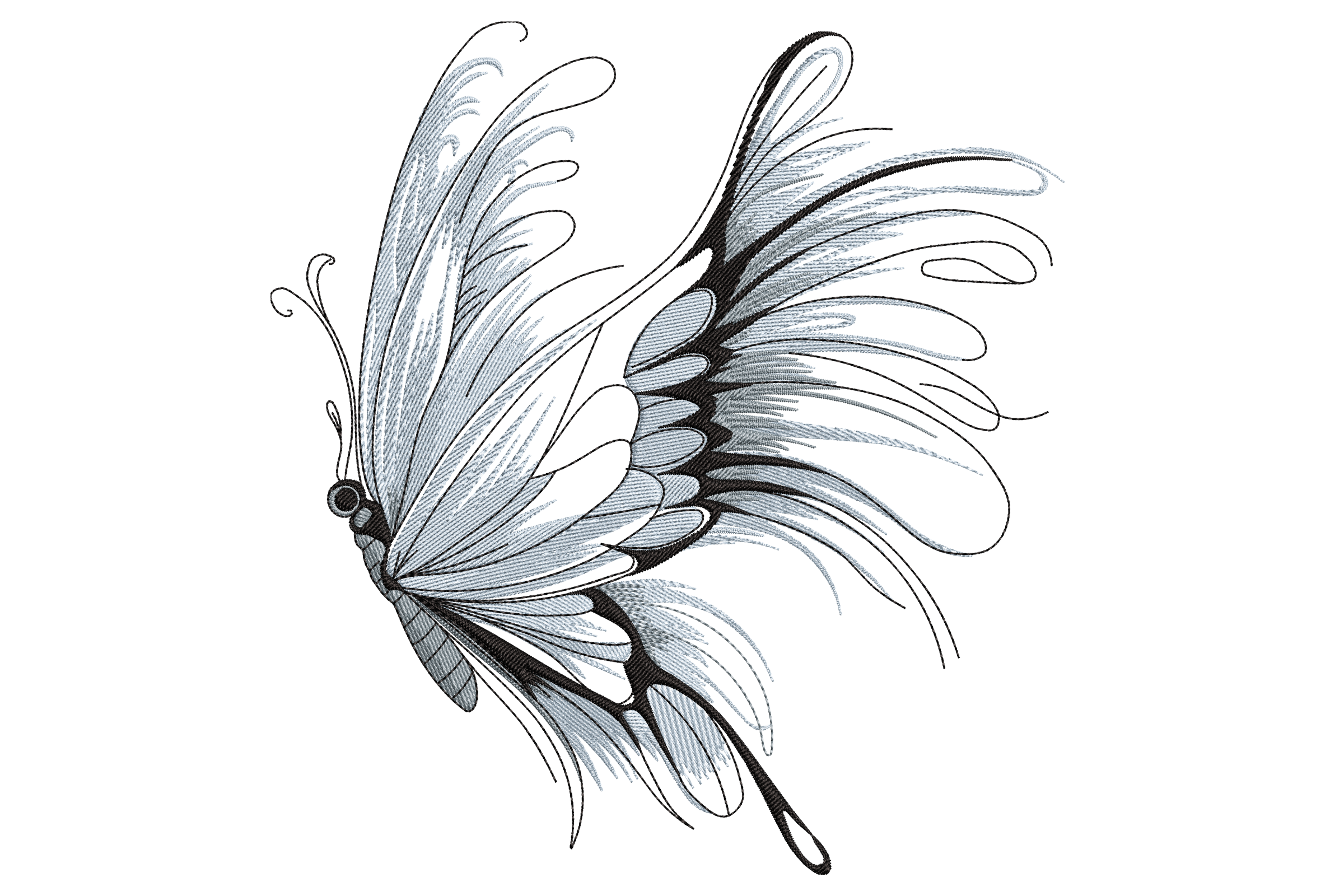 Elegant Butterfly Wings Embroidery Design