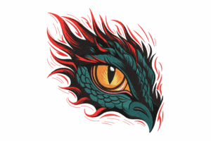 Elegant Dragon Eye Embroidery Design
