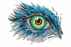 Elegant Dragon Eye Machine Embroidery Design