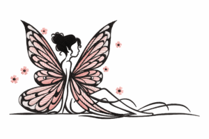 Elegant Fairy with Butterfly Wings Embroidery Design