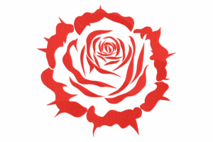 Elegant Red Rose Embroidery Design