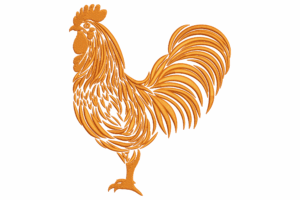 Elegant Rooster Embroidery Design