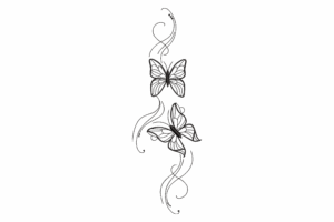 Elegant Swirl Butterfly Embroidery Design
