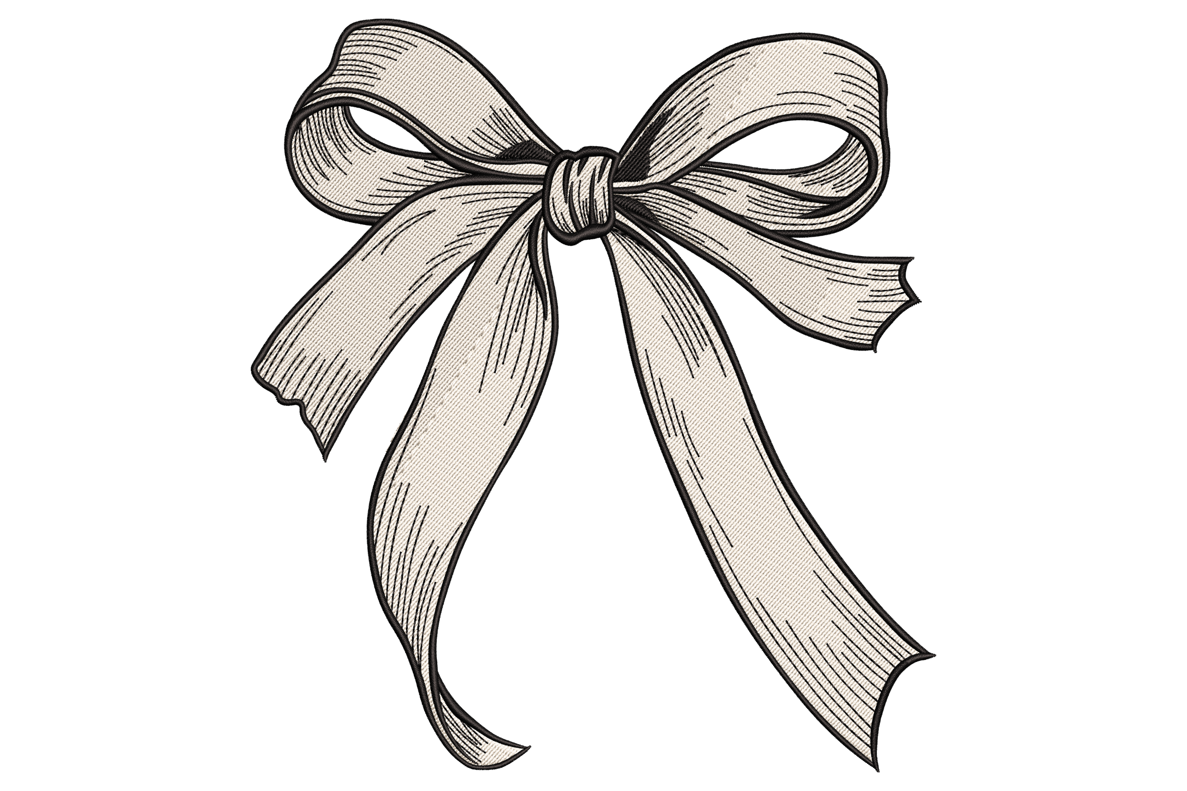 Elegant Vintage Bow Embroidery Design