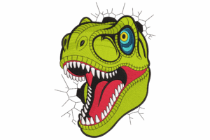 Ferocious Dinosaur Head Machine Embroidery Design