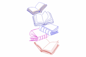 Floating Books Embroidery Design