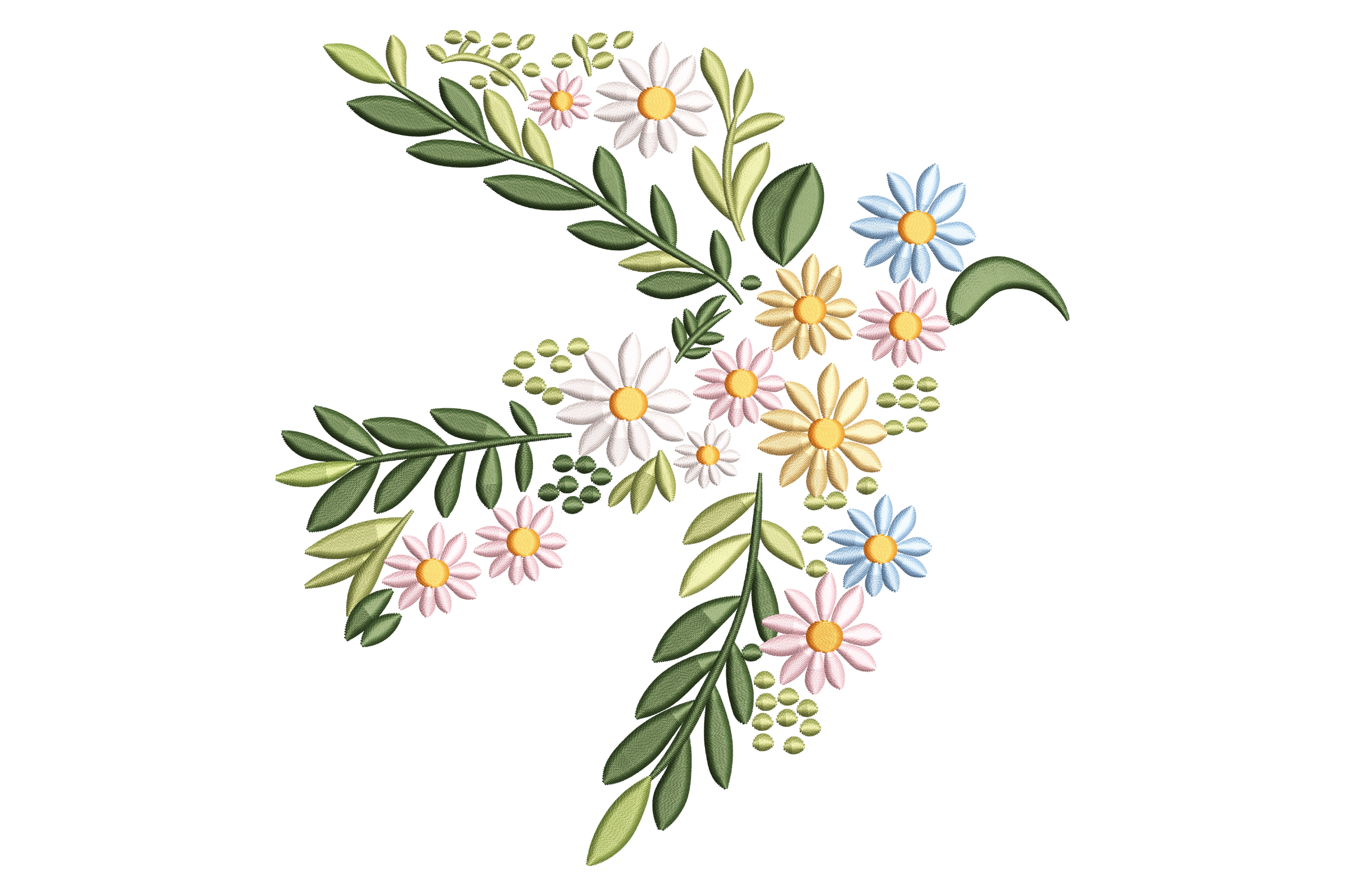 Floral Bird Embroidery Design