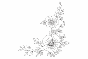 Floral Corner Embroidery Design