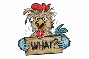 Funny Chicken with Sign Embroidery Design