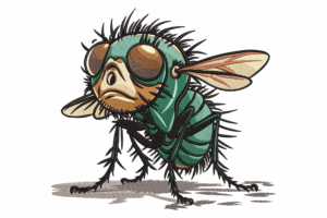Funny Housefly Embroidery Design