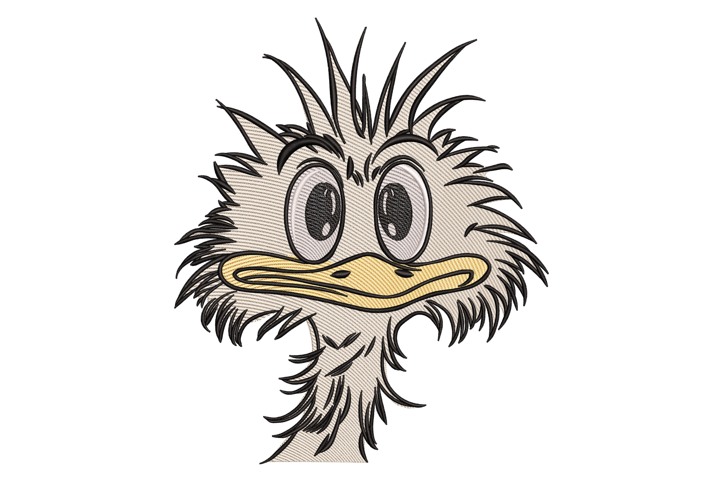 Funny Ostrich Face Machine Embroidery Design