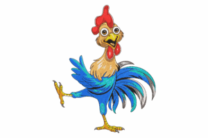 Funny Rooster Embroidery Design