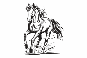 Galloping Running Horse Embroidery Design