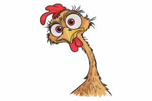 Goofy Chicken Embroidery Design