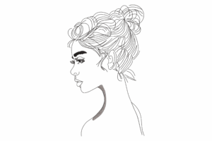 Graceful Woman Silhouette Embroidery Design