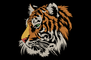 Green-Eyed Tiger Embroidery Design