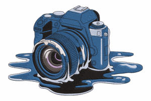 Melting Camera Embroidery Design