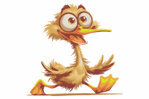 Happy Duck Embroidery Design