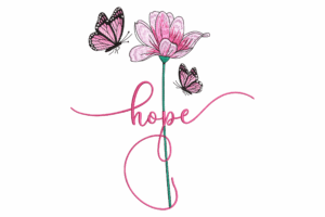 Hope Flower Embroidery Design