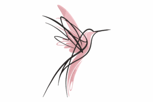 Hummingbird Line Art Embroidery Design