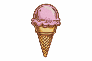 Ice Cream Cone Machine Embroidery Design