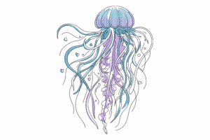 Jellyfish Embroidery Design