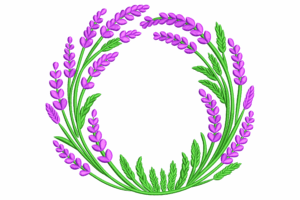 Lavender Wreath Embroidery Design