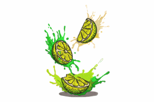 Lime Slice Splash Embroidery Design