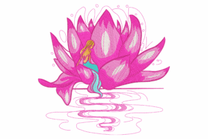 Lotus Fairy Girl Embroidery Design