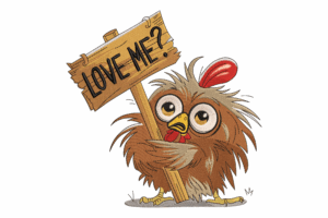 Love Me Chicken Embroidery Design