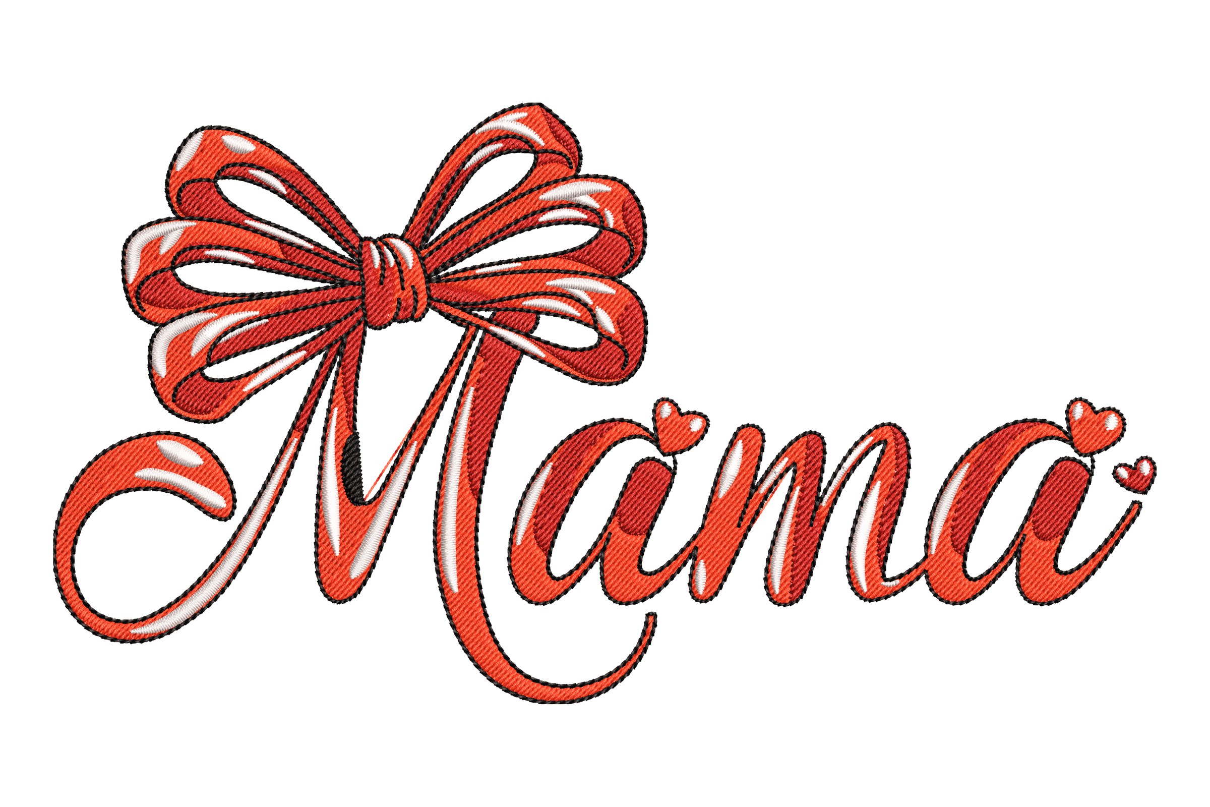 Mama with Bow Embroidery Design 1 Mama with Bow Embroidery Design