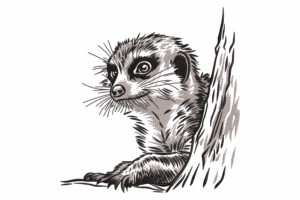 Meerkat Peeking Embroidery Design