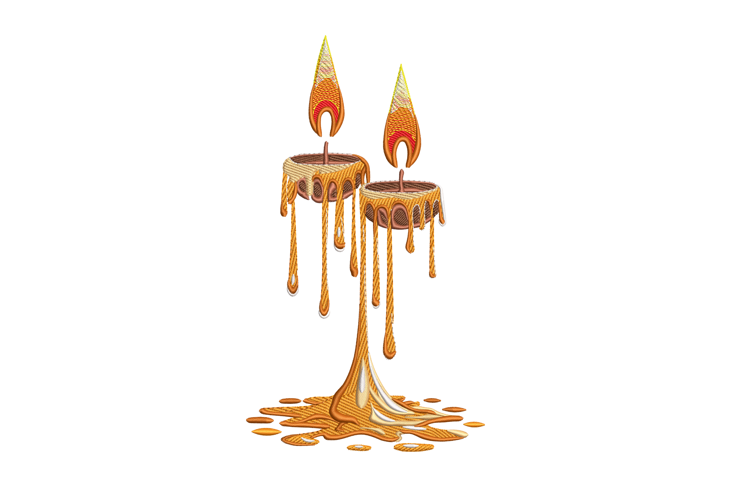 Melting Candle Embroidery Design