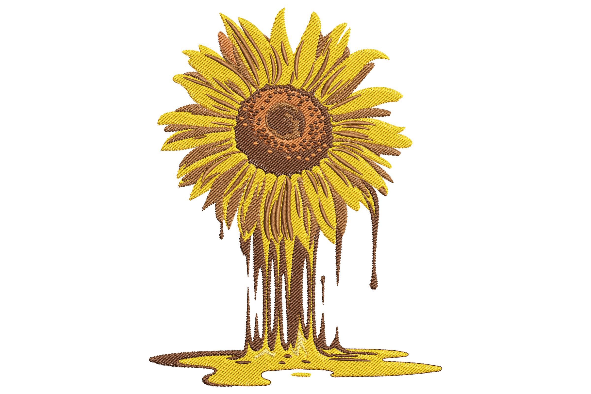 Melting Sunflower Embroidery Design