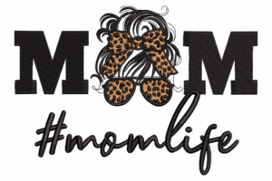 MomLife Leopard Print Embroidery Design