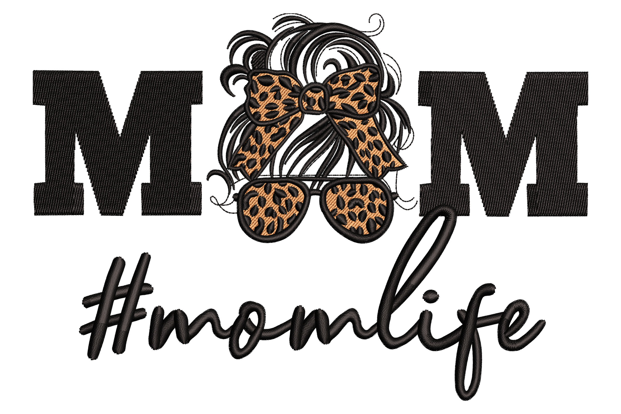 MomLife Leopard Print Embroidery Design