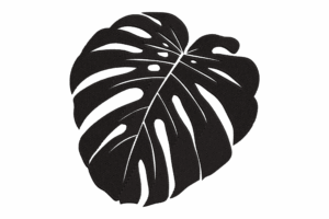 Monstera Silhouette Embroidery Design