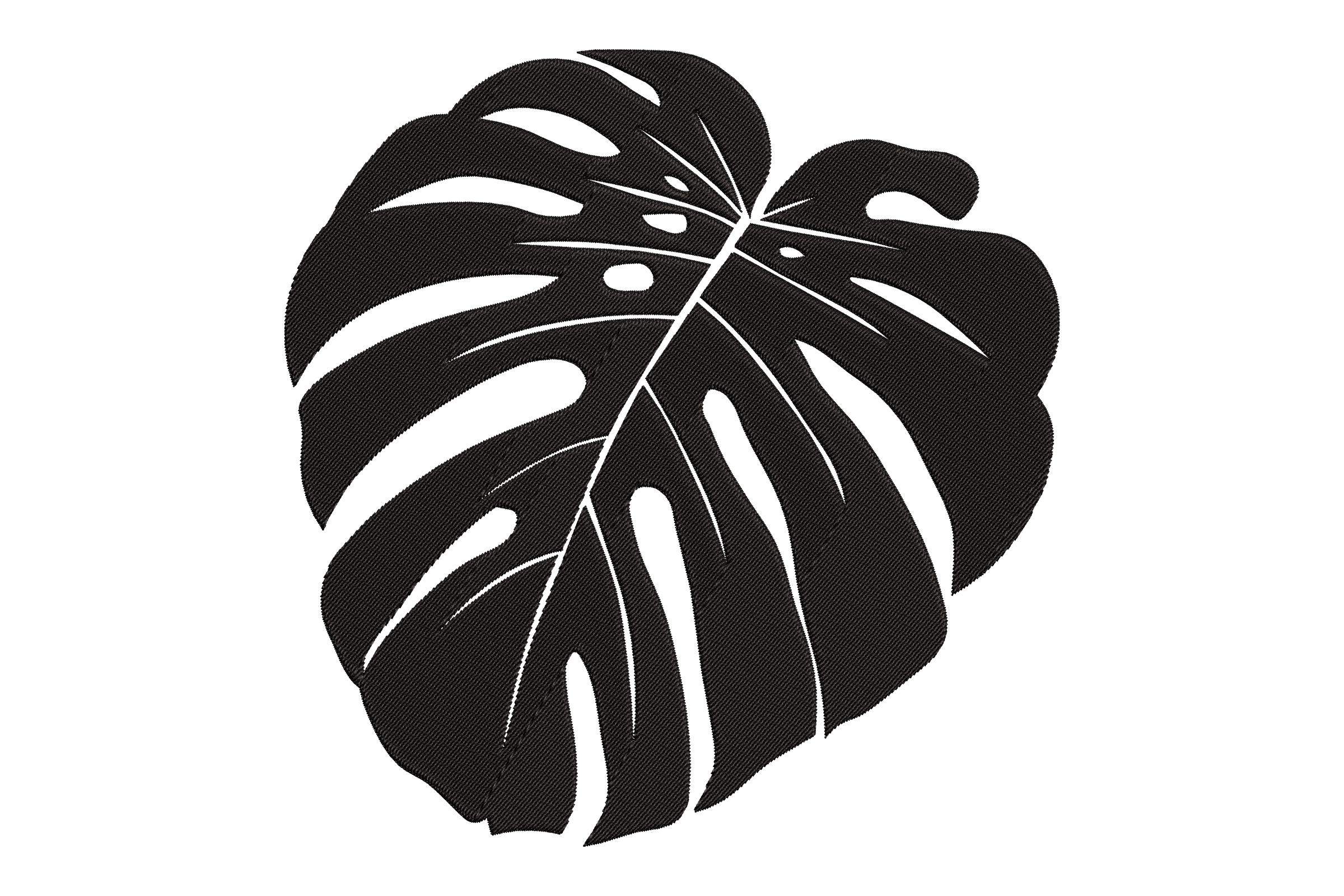Monstera Silhouette Embroidery Design