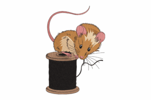 Mouse on Spool Embroidery Design
