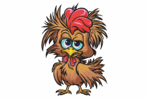 Grumpy Rooster Embroidery Design